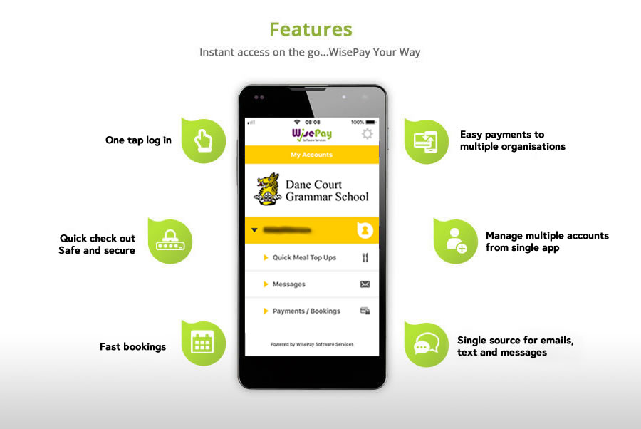 WisePay App Features 900px